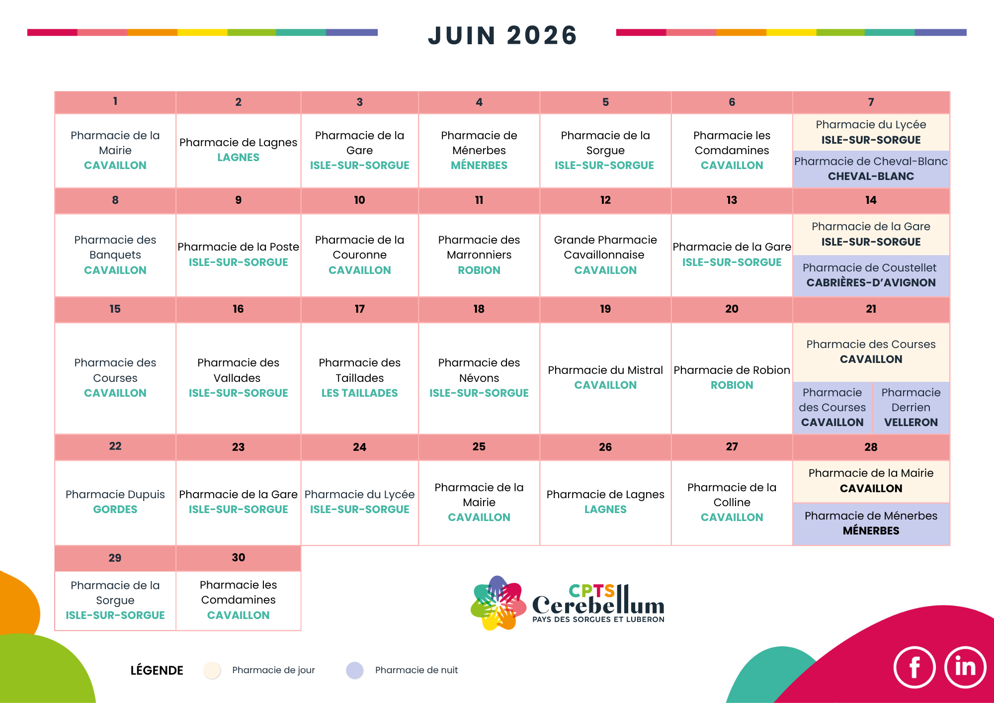 Calendriers 2026