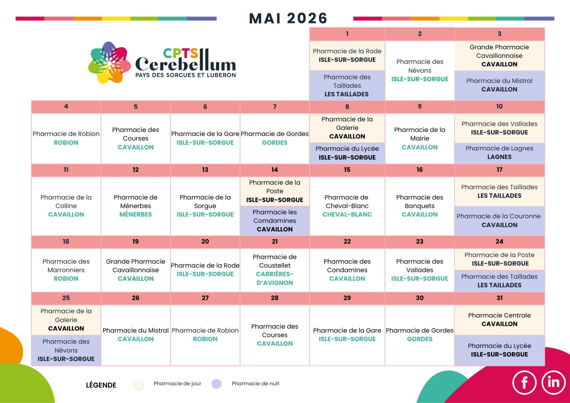 Calendriers 2026